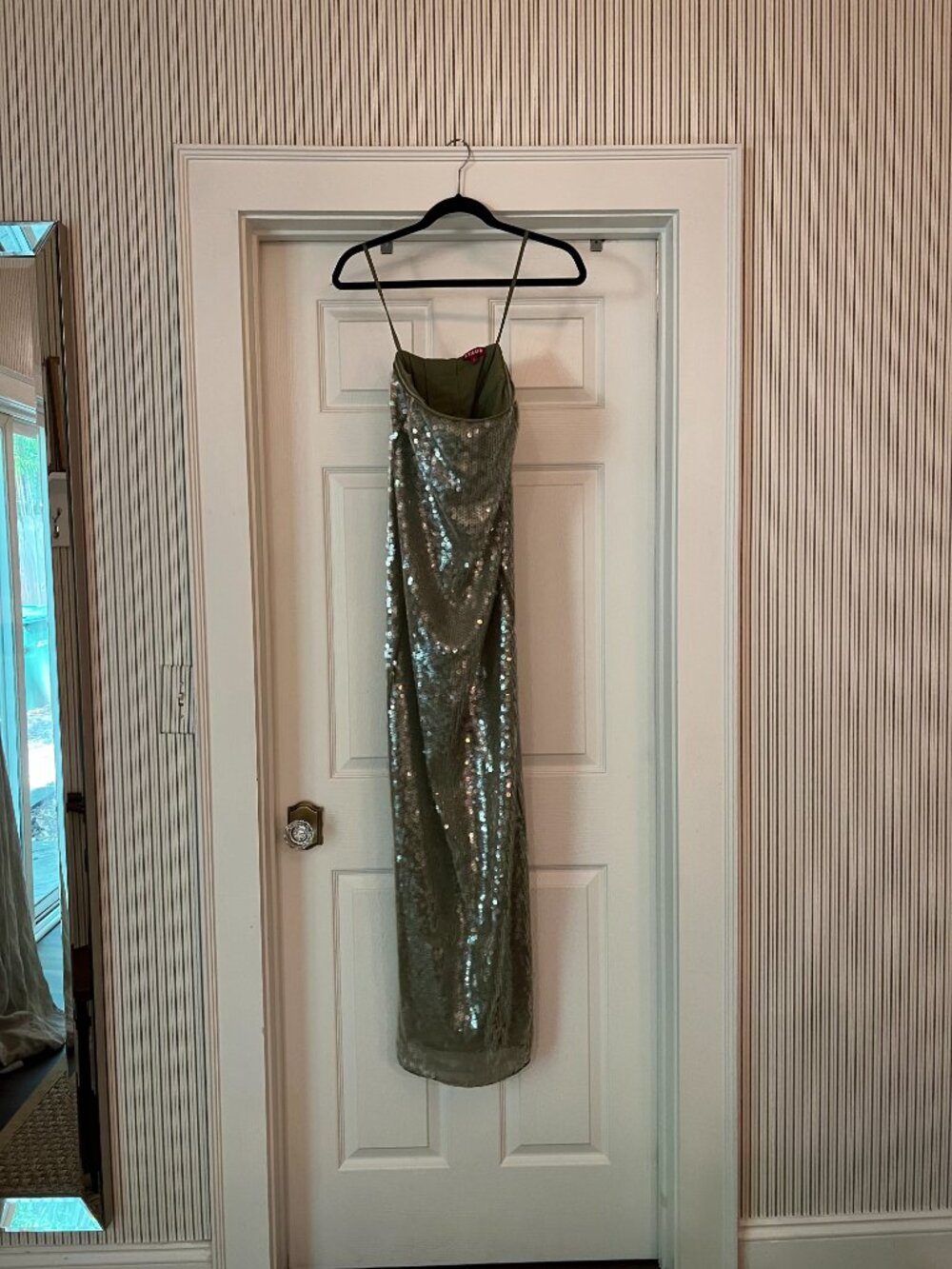 Staud Moss Green Size 2 Sequin Strapless Dress